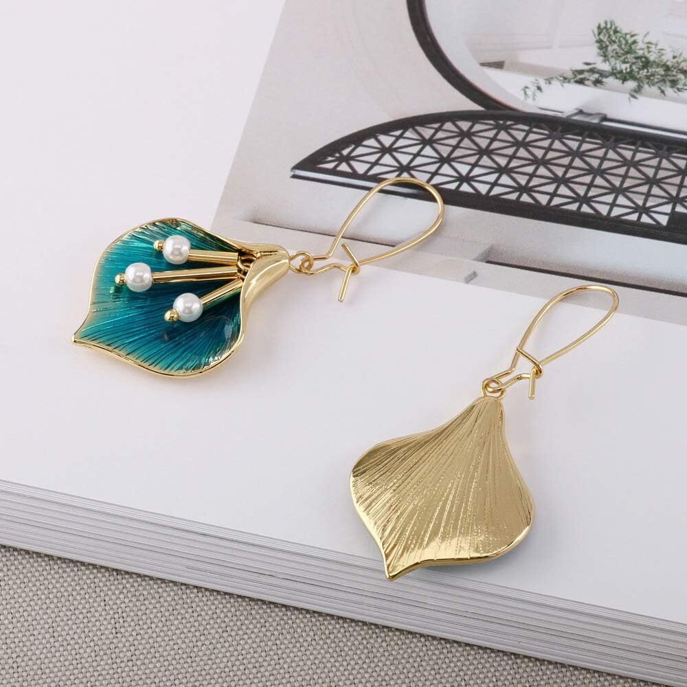 Blue Lotus Silver Earrings