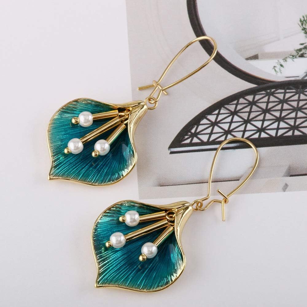 Blue Lotus Silver Earrings